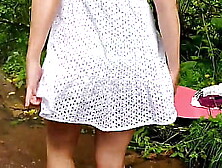 Upskirt.  Milf no panties