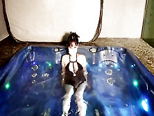Grubby minded,  Korean black-haired loves to be nude in a scorching tub,  because it senses so supreme