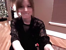 Hawt floozy riding marital-device rocking chair in fishnet bodysuit