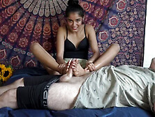 Your Feet Feels Amazing.  Footjob Edging with Asian Mask Wearing Masseuse With...