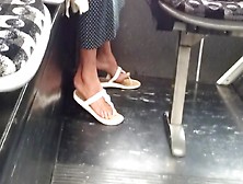 Candid Mature Feet In Flip Flops Pt 2