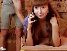 Young Girl Sucks Boyfriend’s Dick and Gets Doggystyle While Talking