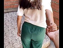 LOSES A CHALLENGE AND GETS NAKED IN THE SCHOOL YARD.  HER COURSEMATE FUCKED AND THEY RECORD A COMPLETE HOMEMADE PORN BETWEEN STUD