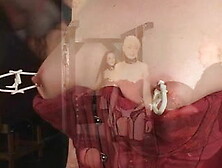 Old male tortures his two tatooed BDSM sluts wearing strapons