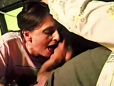 Delilah serves up incredible blowjobs at the casino,  swallowing two loads