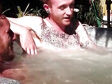 Inked Ginger Homo Leaves Jacuzzi To Jack Off Dick With Sweetheart