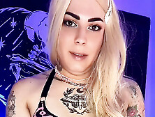 Tattooed Trans Girl Uses Toy In Her Ass And On Her Dick,  A Nice Cumshot