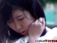 Luscious Japanese Chick Jerks Off Twat In Outdoor Solo