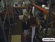 Sexy milf pounded by nasty pawn keeper in storage room