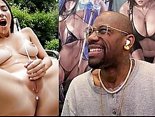 Petite Transgender Penis Gal Blows Her Cum Load All Over Her Body As Cum Leaks Down Her Constricted Shaved Twat,  AI Generated