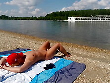 Ariela Rider exhibicionist public On the Danube bank
