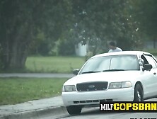 Shady robber is coerced by horny milf cops into demolishing their beavers