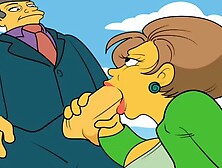 MRS.  KRABAPPEL BLOWS THE DIRECTOR'S DONG (THE SIMPSONS PORN)