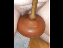 Thick FTM Trans Stud Rear-End Fucking, Swallowing, Humping Toilet Plunger - Anal Insertion by Sleazy Lady Pig