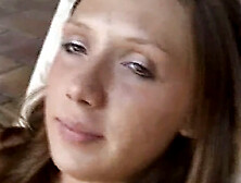 Small dick guy getting a blowjob by this hot brunette