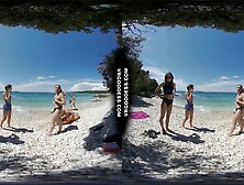 Vacation To A Topless Beach Then Late Night 4 Girl Naked Dancing