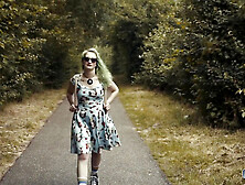 Naughty College Girl Linda Lush Gets Bukkaked by Flashers in the Woods