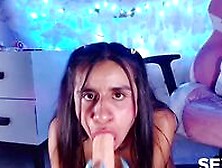 Cute Fit Latina Babe Sucking And Masturbating