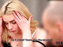 Debt4k.  Blonde Maria Hurricane took out a loan for furniture and now needs to fuck