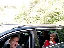 Sarah Kayes Gets Her Panties Wet With Step-Daddy In The Woods