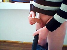 Vacuum Cleaner Helps Him Cum