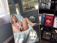 Concupiscent nerd watches her vagina get creamy playing with a BBC