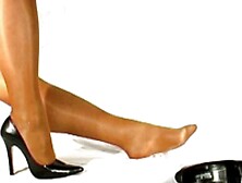 Black patent and shiny legs