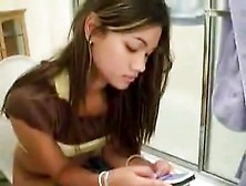 Girl Peeing On Toilet