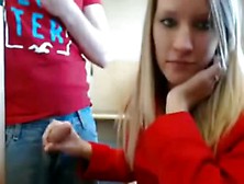 Pretty Clothed Blonde Sucks Cock For Webcam