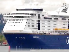 Corpulent German playgirl and her fella on a ship