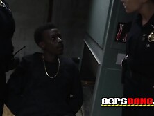 Officer Jane makes criminal dive into Officer Smiths bare ass