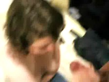 Busty daughter jerks Dad and he cums in her mouth