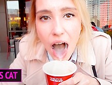 4k Public Agent - 18 Babe Blow Schlong in Toilet Wendis & Drink Coffe with Jizz