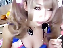 Japanese cosplay cutie in hot non-nude cam show