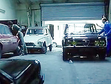 Brunette Gets MOT'd At The Garage