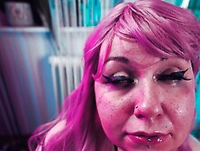 Slut sucks dick and gets slapped