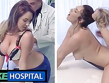 Monstrous Tits from UK visits a Czech Hospital and Rides the Doctor - Fake Hospital