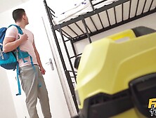 Fake Hostel - College Stud Gets His Tiny Dong Stuck In A Vacuum Cleaner