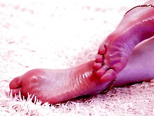 Alluring Yummy Pink Oil Feet.  4K Foot Bizarre Film.  Size 10 Feet Barefoot.