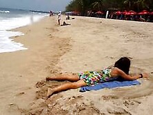 Sandy's Public Beach Adventure: BDSM, Toys & POV Fun!