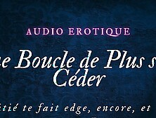 Edge by your girlfriend between her feet,  she covers you with her wetness