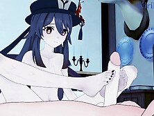 Hu Tao and Aether have intense sex in the bedroom. - Genshin Impact Cartoon two