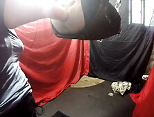 Super deep elbow ass-sex fisting in sex swing