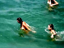 beach voyeur three goddess swiming