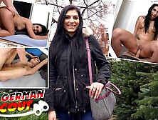 German Scout - Fine Ebony Hair Youngster Kristal Amore Pickup for Casting Fuck