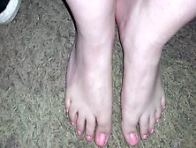 Very Nice Feet Sperm Shot On Big Breasted Woman Hispanic Fine Toes