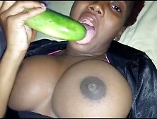 African Thot Youngster self Satisfaction Deep Fucking Massive Cucumber Dildo Schlong