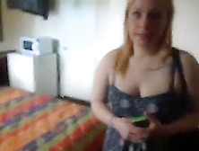 Ambrosial buxomy Teal Riely gives a magic blowjob in hotel room