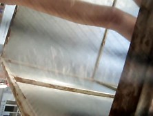 Amazing pair of smooth legs on in dressing room