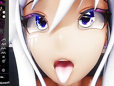 Asian cartoon Vtuber Elfie Love gets doble penetration w/ ballgag & squirts in VR (not VRCHAT / MMD)